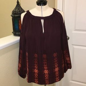 Lane Bryant long sleeve cold shoulder blouse